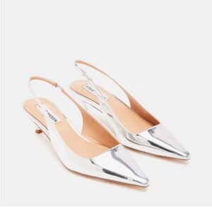 Steve Madden Silver Slingback Heels